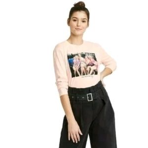 NWT HBO Sex and the City Long Sleeve Graphic Tee Pink 100% Cotton XS Y2K TV Show